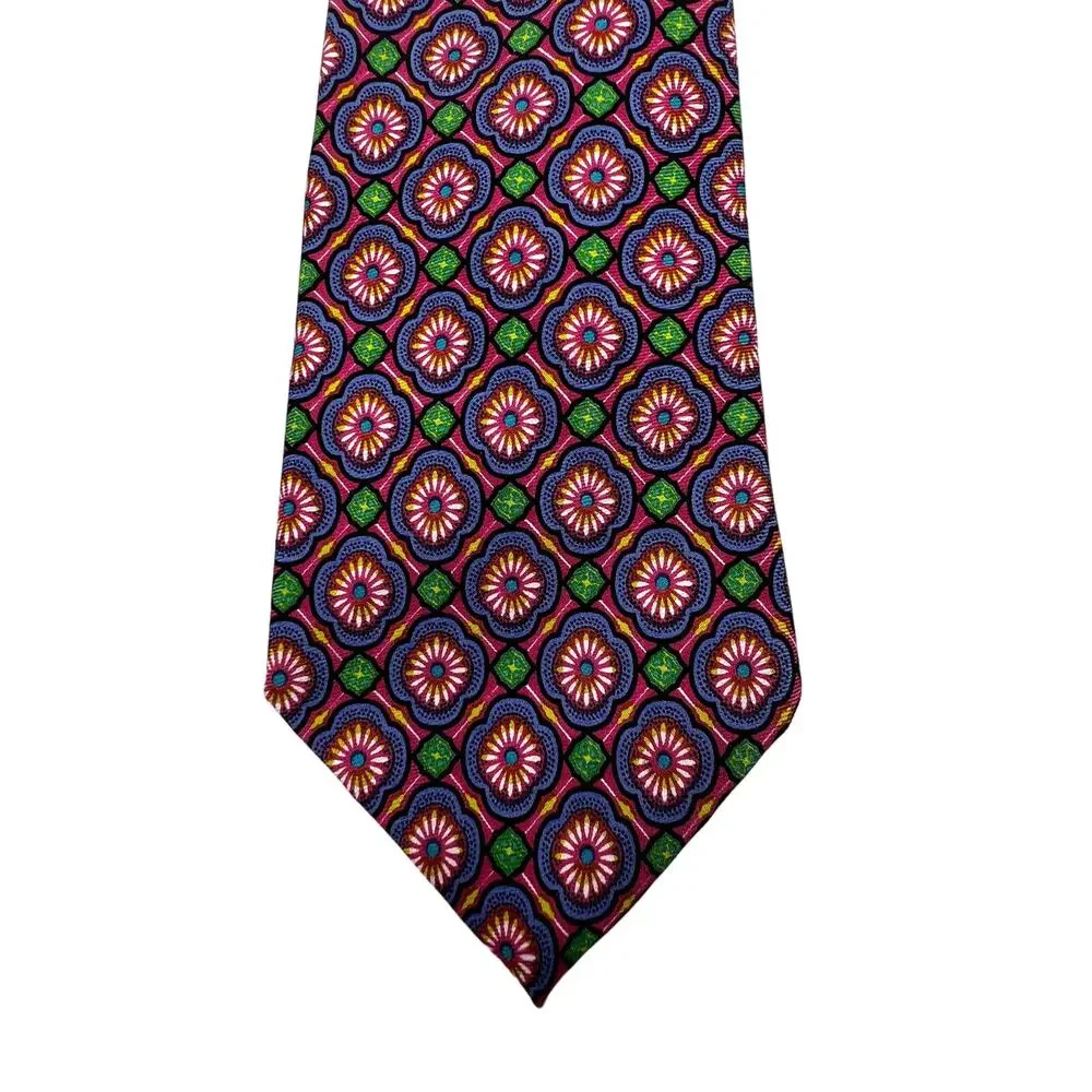 J. Crew Silk Foulard Print Tie Pink Vintage Pink Purple